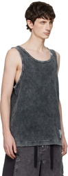Maison MIHARA YASUHIRO Black Bleached Thermal Tank Top