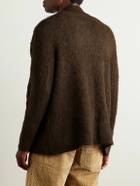 The Elder Statesman - Thistle Brushed Alpaca-Blend Cardigan - Brown