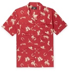 RRL - Camp-Collar Printed Woven Shirt - Red