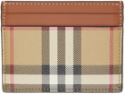 Burberry Beige & Brown Check Card Holder