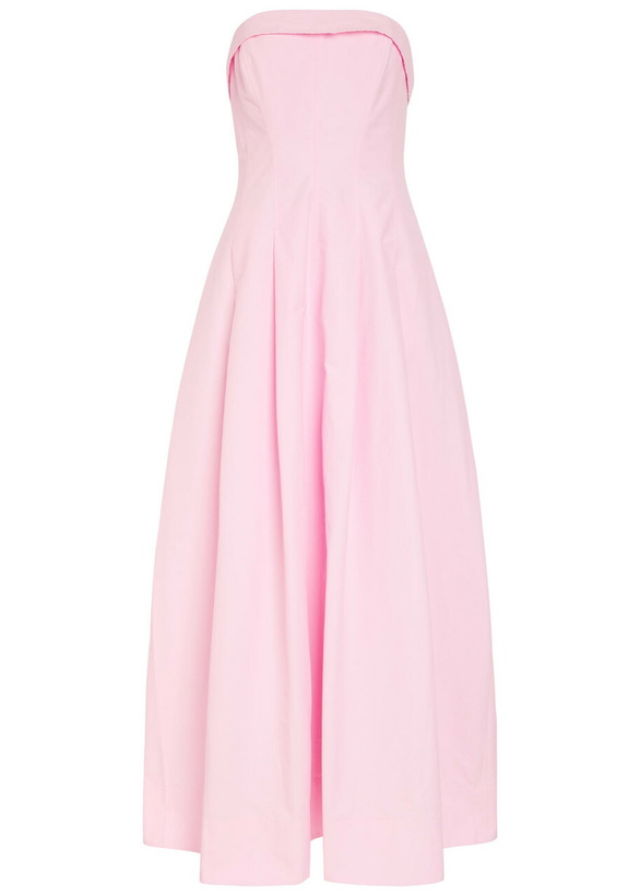 Photo: Simkhai Avril Strapless Cotton-blend Maxi Dress Pink
