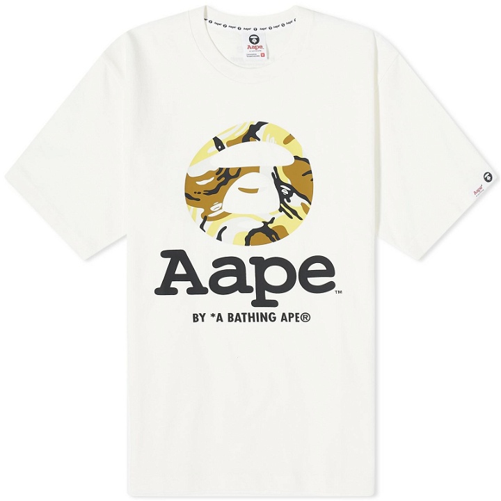 Photo: Men's AAPE OG Moonface New Yem Camo T-Shirt in Ivory