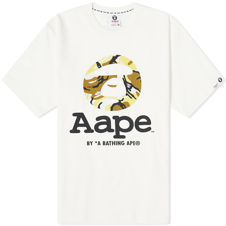 Photo: Men's AAPE OG Moonface New Yem Camo T-Shirt in Ivory