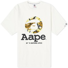 Men's AAPE OG Moonface New Yem Camo T-Shirt in Ivory