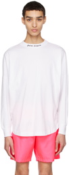 Palm Angels White Bonded Long Sleeve T-Shirt