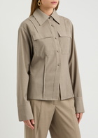 Clea Aiden Wool-blend Shirt Taupe