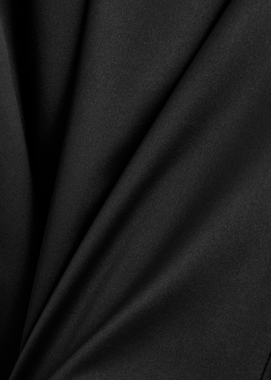 Aexae Wide-leg Silk Trousers Black