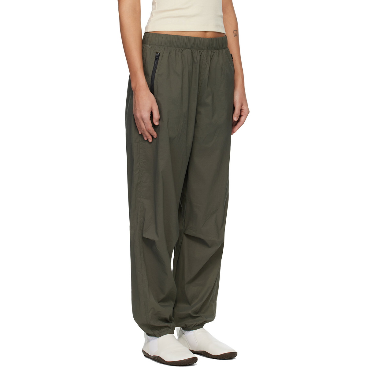 The North Face Khaki TNF Red Box Packable Wind Pants
