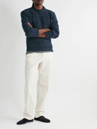 Inis Meáin - Corrán Cam Cable-Knit Donegal Merino Wool and Cashmere-Blend Rollneck - Blue