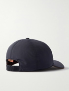 Zegna - Zephir Leather-Trimmed Logo-Appliquéd Shell Baseball Cap - Blue