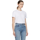 Stella McCartney White and Pink Embroidered Star T-Shirt