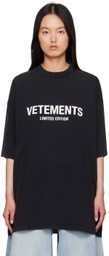 VETEMENTS Black 'Limited Edition' T-Shirt