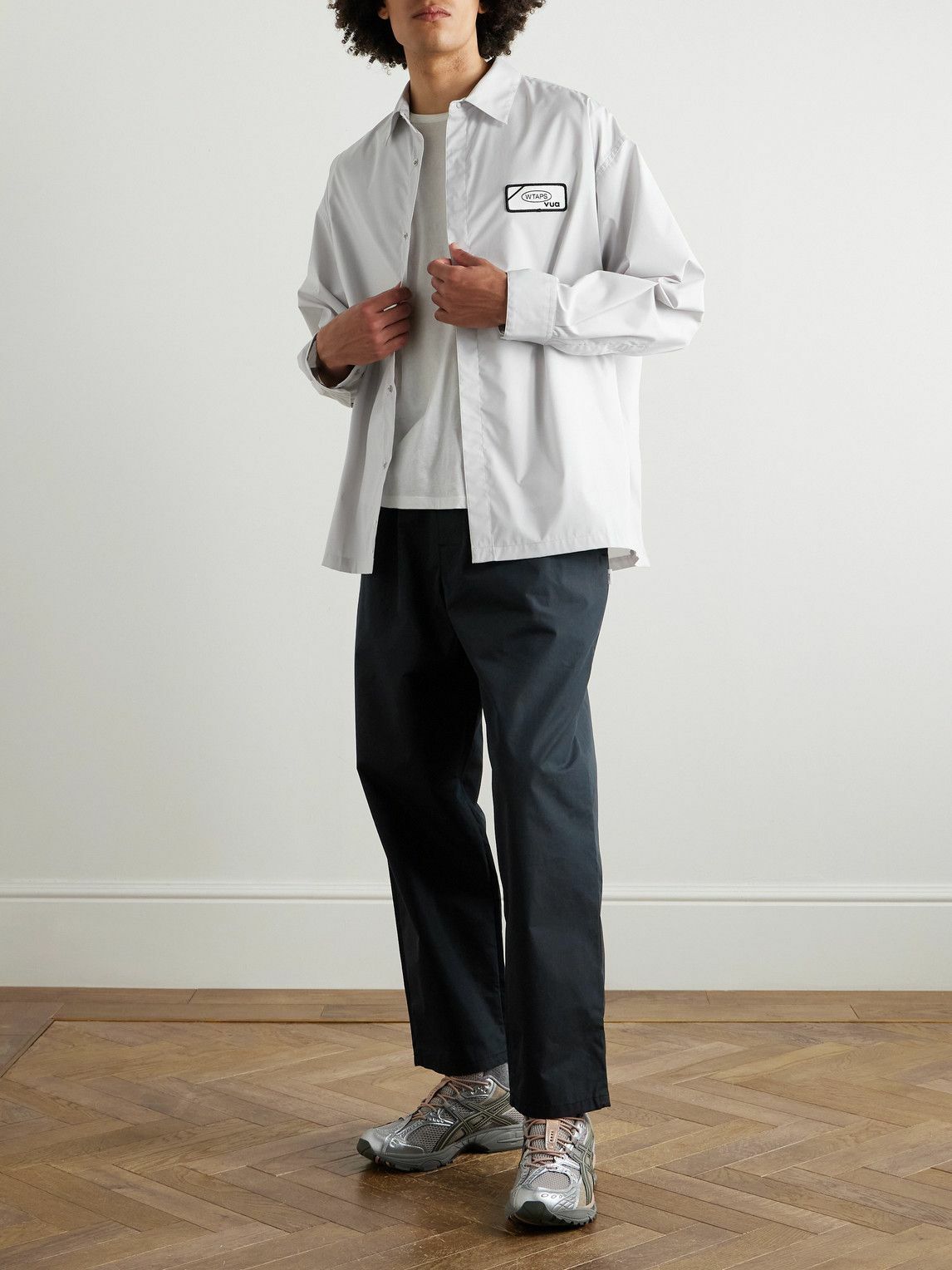 WTAPS - Repo Logo-Appliquéd Cotton-Blend Broadcloth Shirt - Gray WTAPS