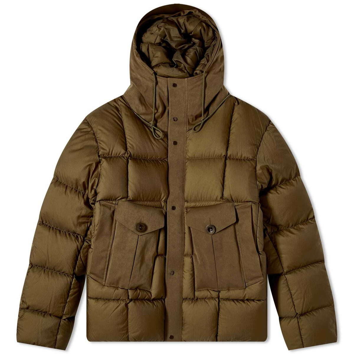 Photo: Ten C Men's Tempest Combo Down Jacket in Olive