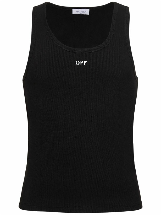 Photo: OFF-WHITE - Off Stamp Cotton Blend Tank Top