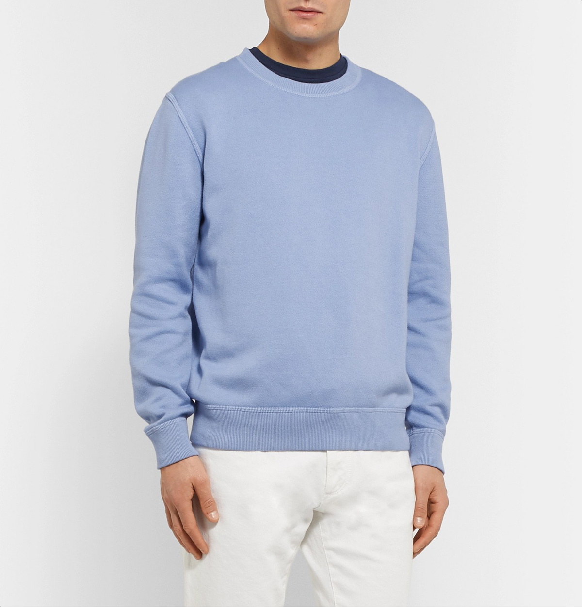 Altea - Loopback Cotton-Jersey Sweatshirt - Blue