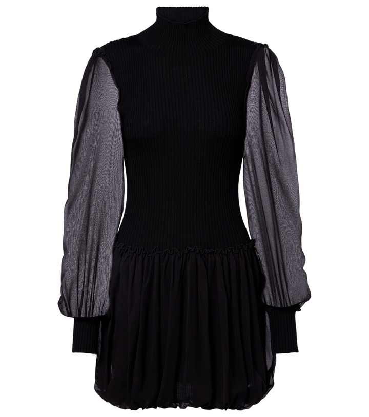 Photo: Frame Ribbed-knit wool and silk minidress