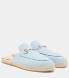 Gucci Horsebit suede espadrille mules