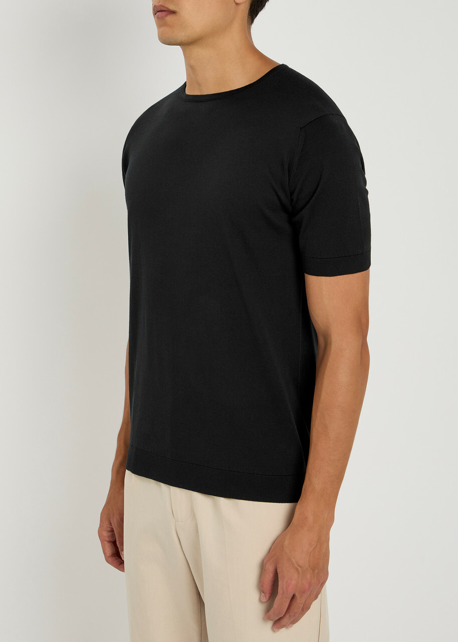Tシャツ・カットソー John Smedley T-shirts Black JOHN SMEDLEY Lorca Slim-Fit Sea Island Cotton T-Shirt for