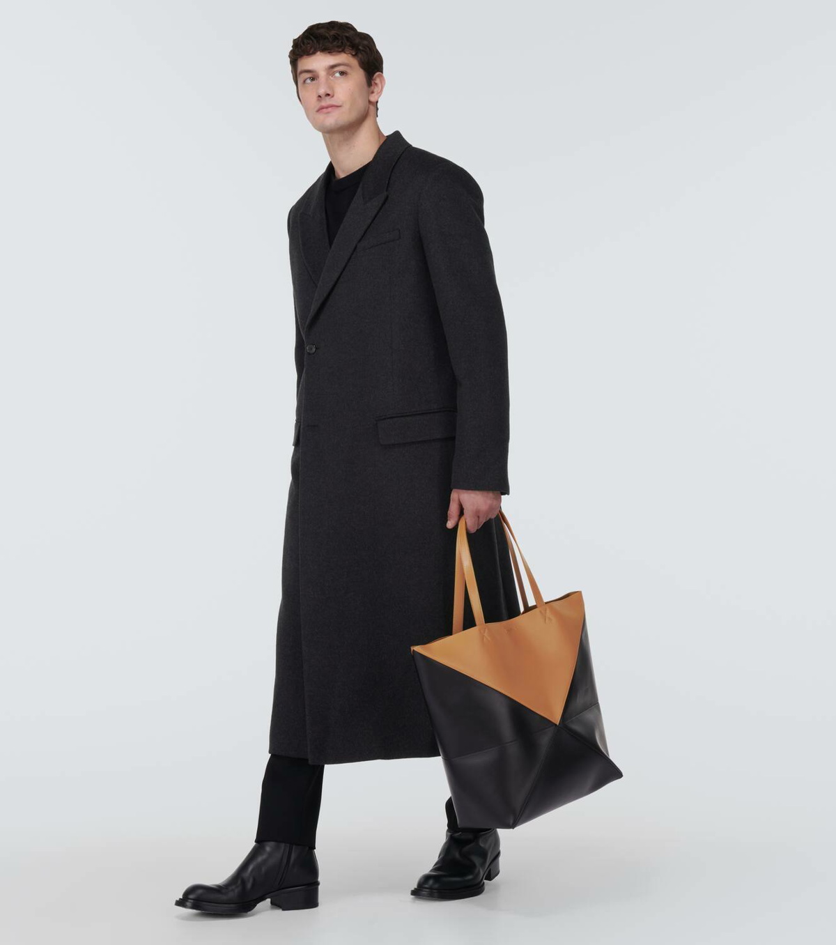 Loewe - Men - Puzzle Fold Extra-Large Panelled Leather Tote Bag Black