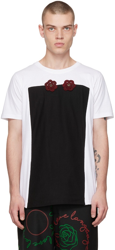 Photo: Bloke Black & White Embroidered T-Shirt