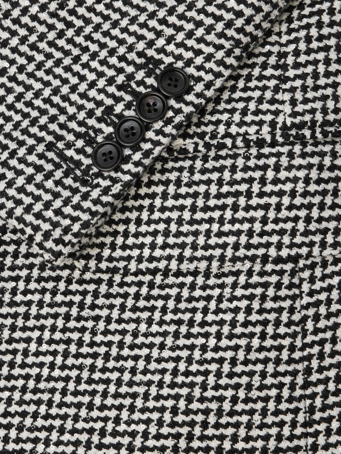 TOM FORD - Sequin-Detailed Houndstooth Wool-Blend Suit Jacket - Black