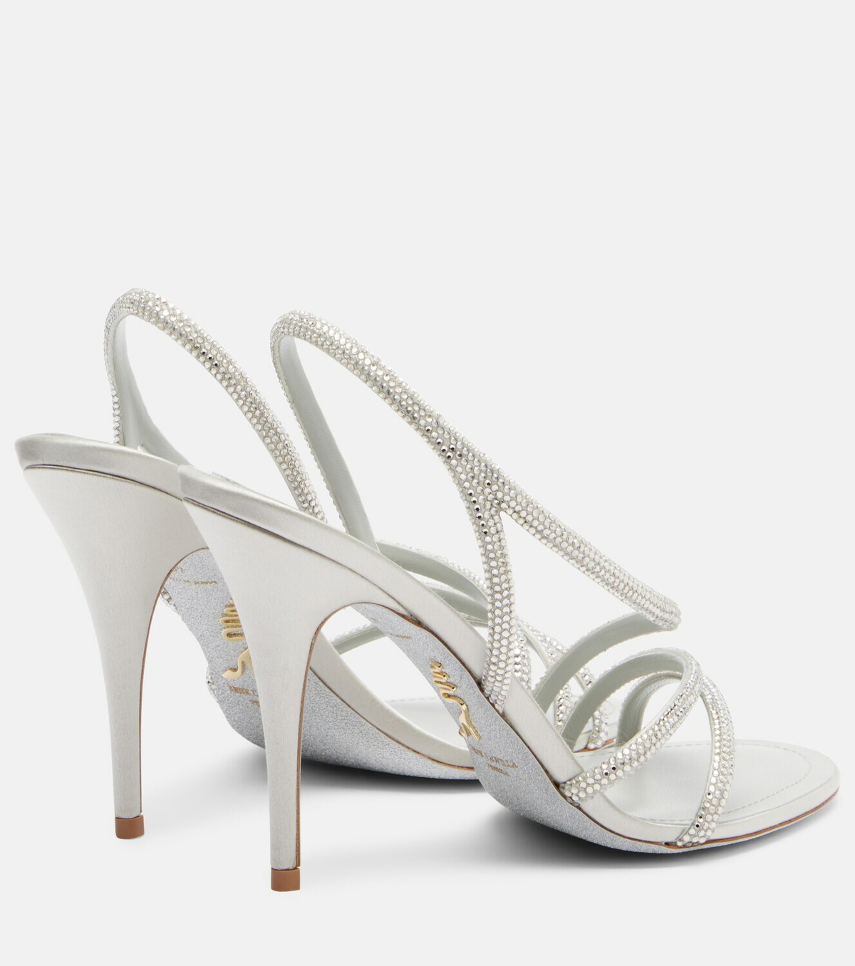 Rene Caovilla Crystal-embellished satin sandals