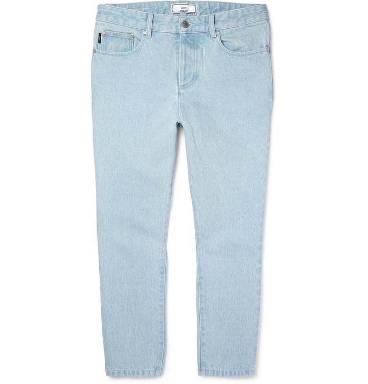 Photo: AMI - Cropped Tapered Denim Jeans - Men - Blue