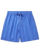 TEKLA - Organic Cotton-Poplin Pyjama Shorts - Blue