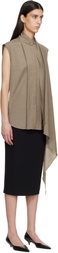 LE17SEPTEMBRE Brown Cape Sleeveless Blouse