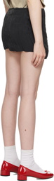 OPEN YY Gray Crinkled Gather Miniskirt