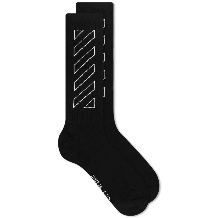 Photo: Off-White Diag Outline Mid Length Sock