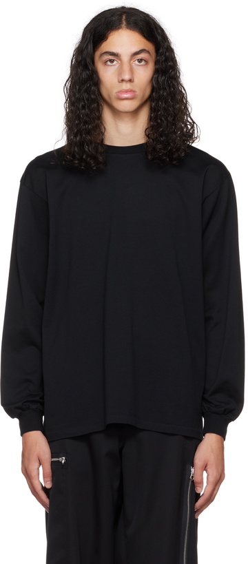 Photo: AURALEE Black Luster Plaiting Long Sleeve T-Shirt