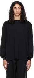 AURALEE Black Luster Plaiting Long Sleeve T-Shirt