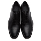 Alexander McQueen Black and Silver Leather Lace-Up Oxfords