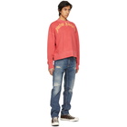 Palm Angels Red Curved Logo Sweatshirt