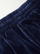 Casablanca - Straight-Leg Embroidered Velour Sweatpants - Blue