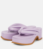 Dries Van Noten - Leather platform thong sandals