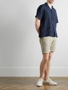 Hartford - Palm Mc Pat Camp-Collar Linen Shirt - Blue