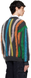 le PÈRE Gray Tyndell Stripe Sweater