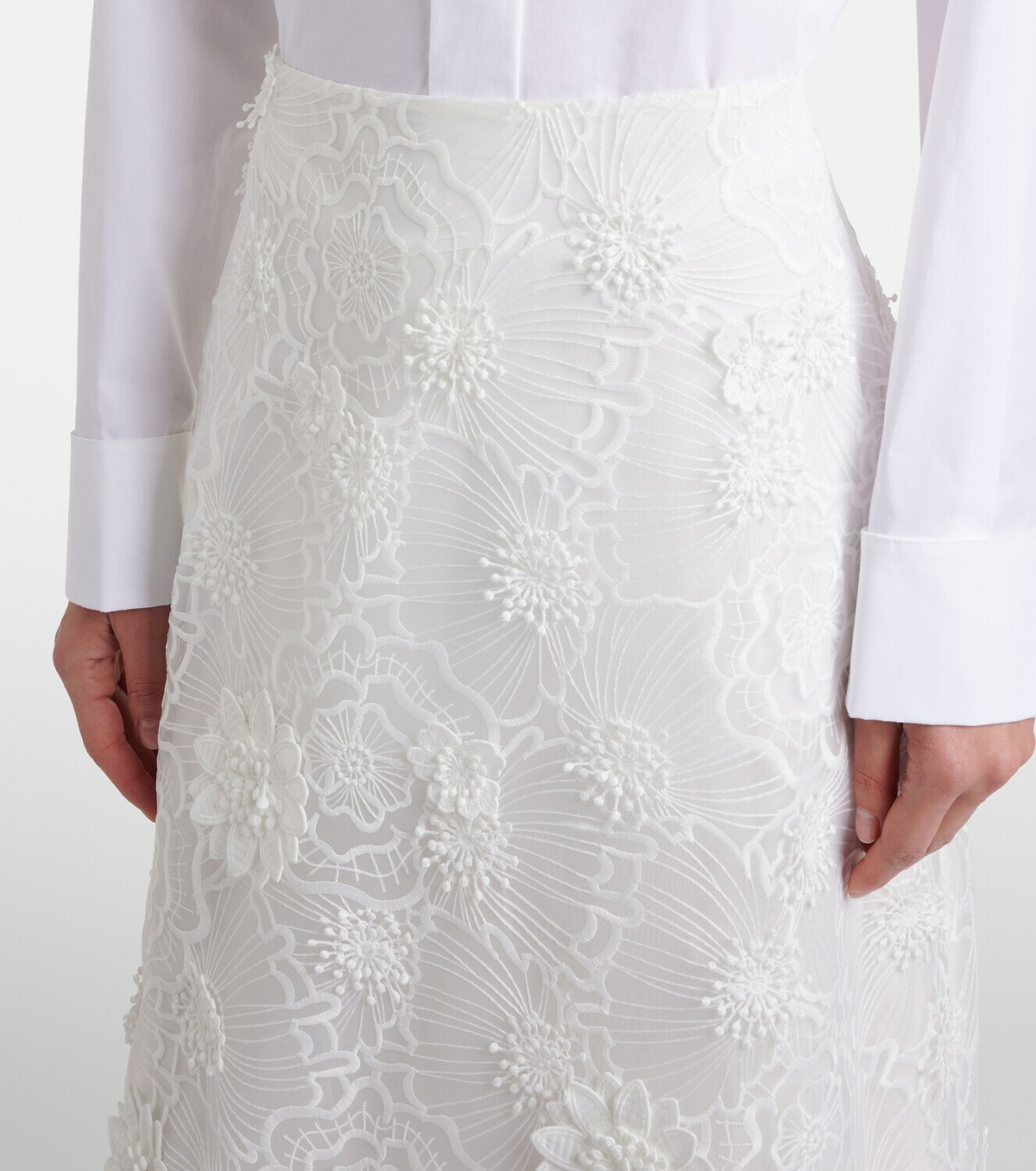 Dorothee Schumacher Sheer Meadow floral organza midi skirt