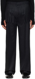 T/SEHNE Gray Fringed Trousers