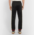 Gucci - Tapered Webbing-Trimmed Tech-Jersey Track Pants - Black