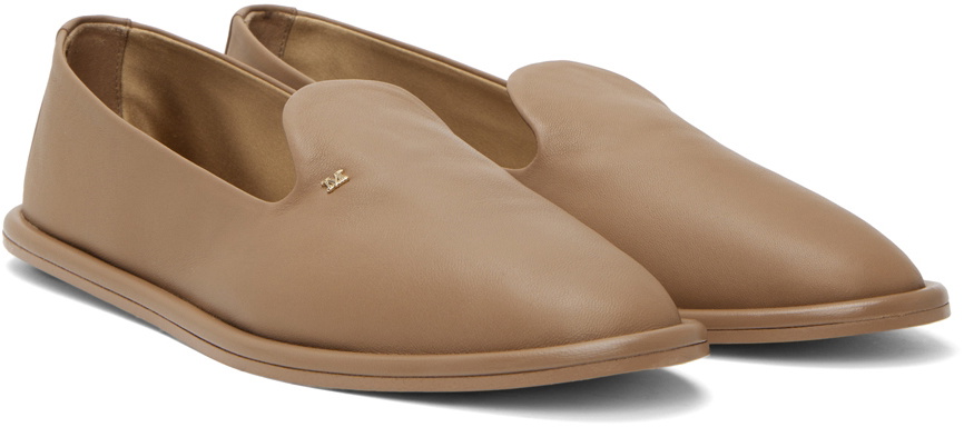 Lize Leather Loafers in Beige - Max Mara