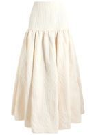 Clea Denver Jacquard Woven Midi Skirt Cream
