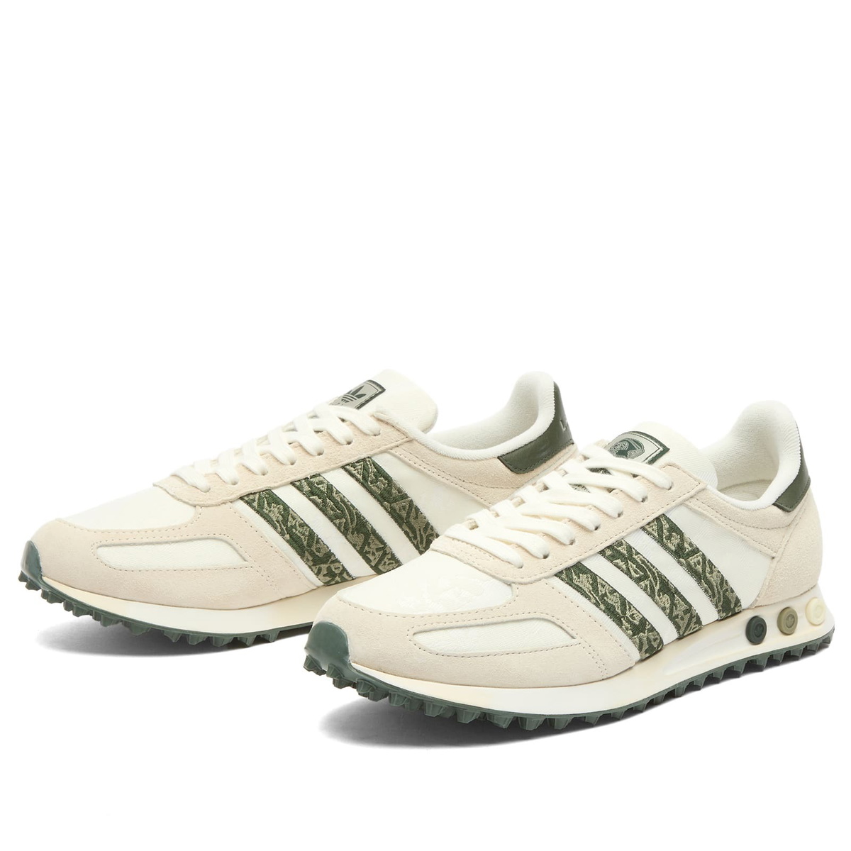 END. x Adidas x Labrum LA Trainer Sneaker in Off White/Shadow Green/Silver Pebble