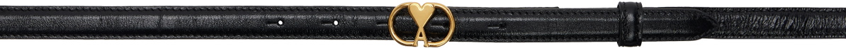 AMI Paris Black Leather Ami de Coeur Belt
