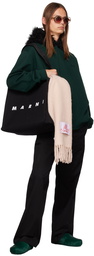 Marni Green Embroidered Faux-Fur Hoodie