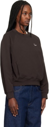 Maison Kitsuné Brown Baby Fox Open Pocket Sweatshirt