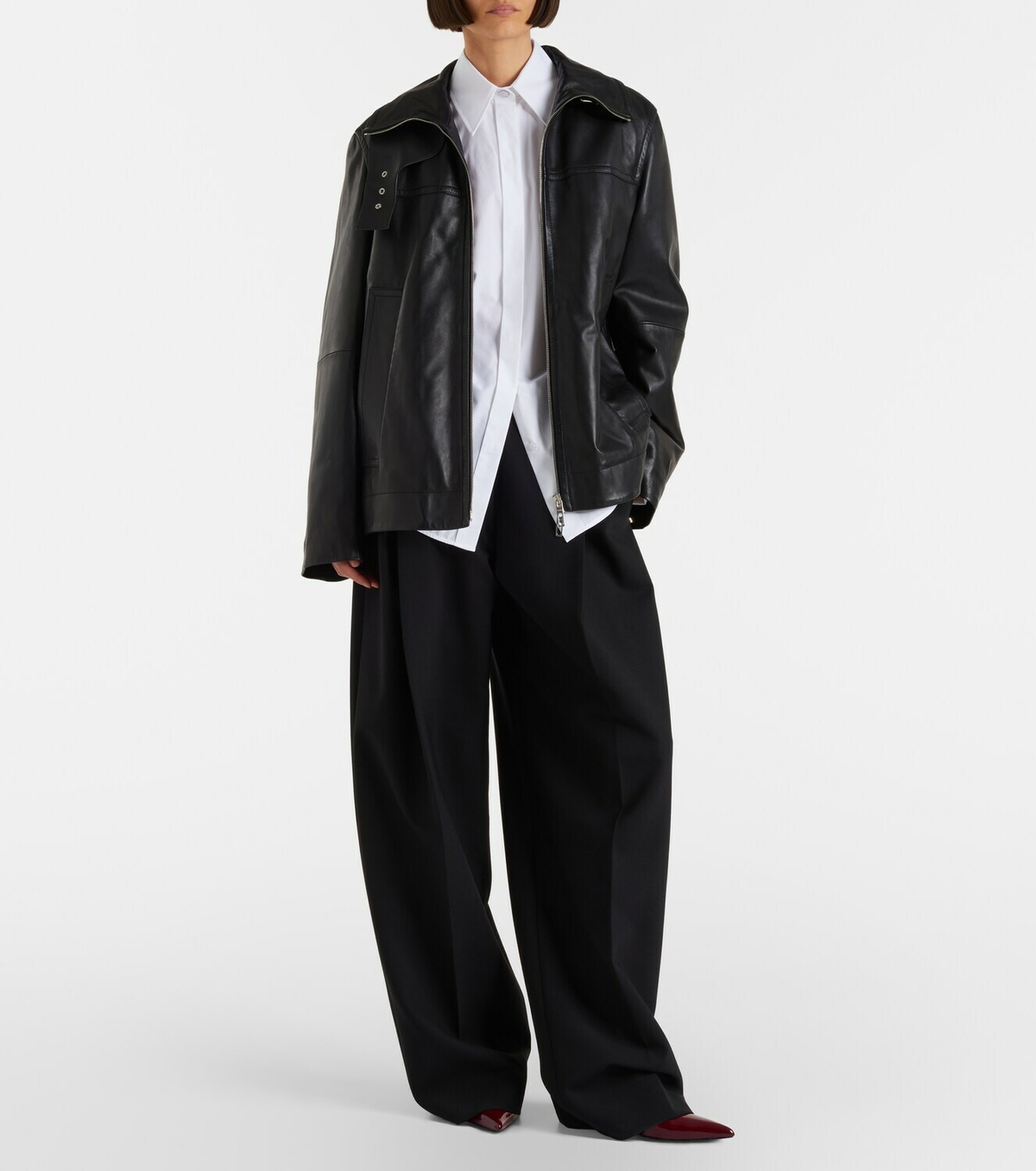 Sportmax Oversized leather jacket